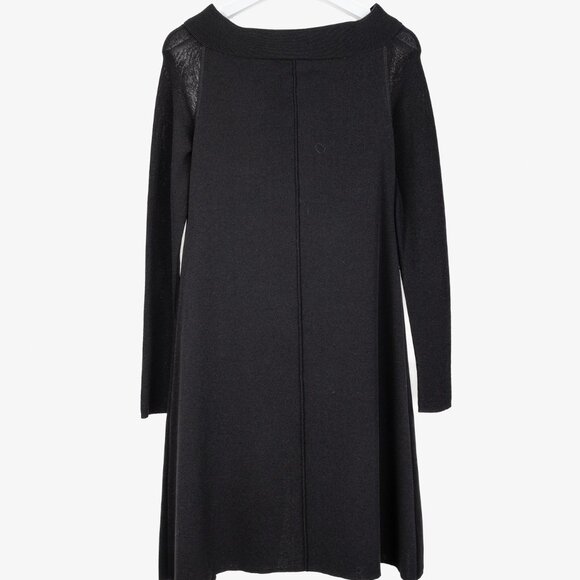 Annette Gortz SS/16 Vice Black Ribbed Collar Long Zip Fit-and-Flare Cardigan - Picture 2 of 11